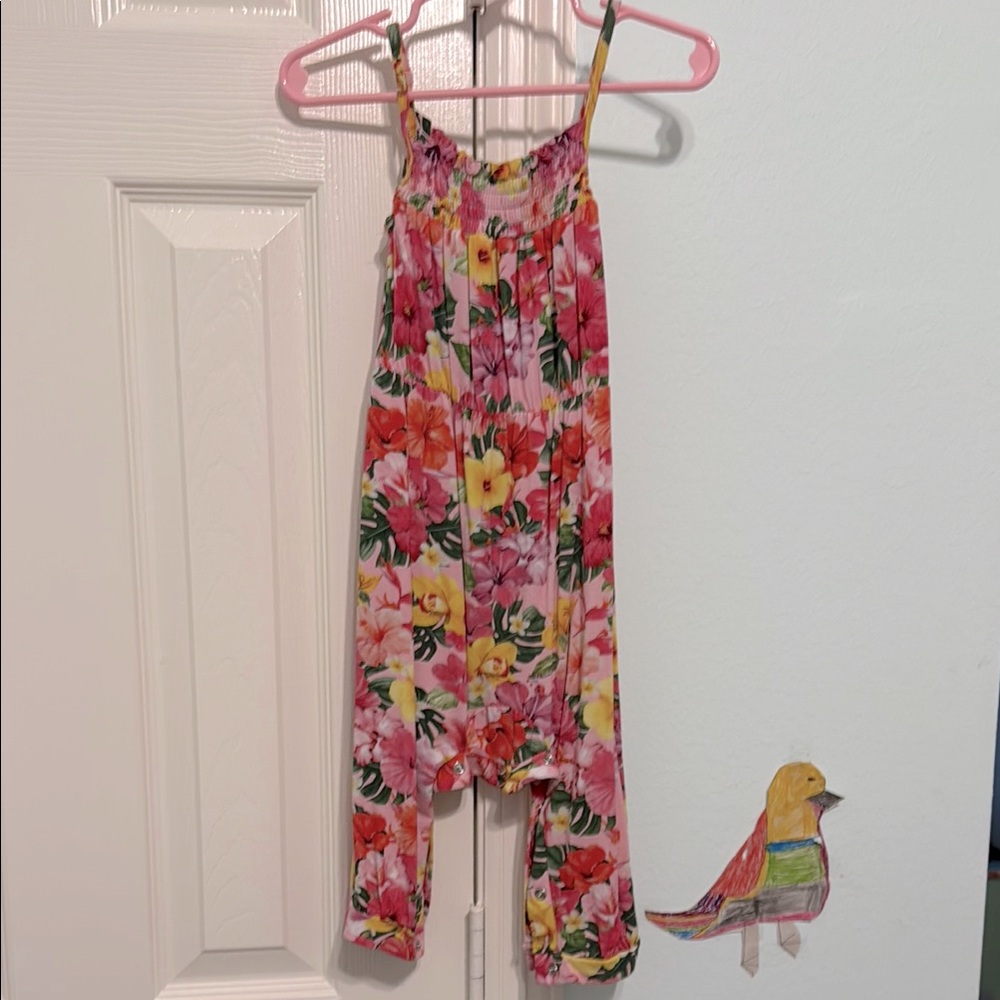 Posh Peanut floral sleeveless romper